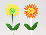 323571 Felt Flower Pick Yel-Org 9cm